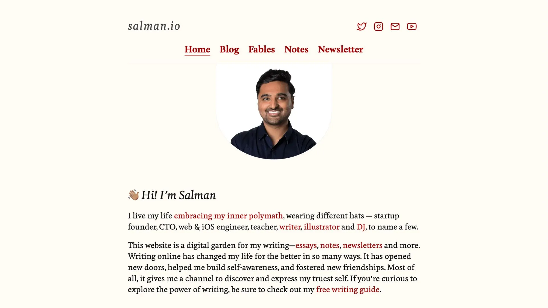 salman.io landing page